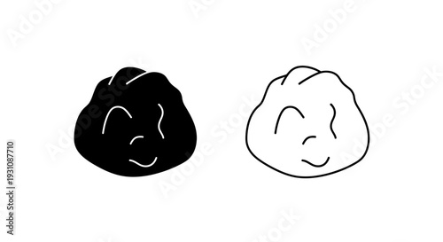 Two simple cartoon faces with smiling expressions side by side Vector