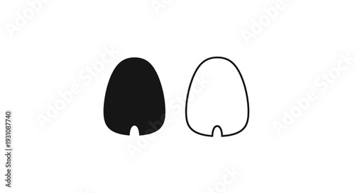 Comparison of filled and outlined shapes side by side Vector