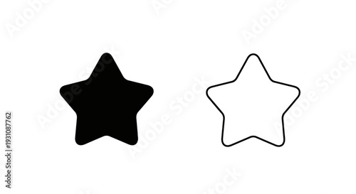 Black and white star shapes for rating and icon use Vector