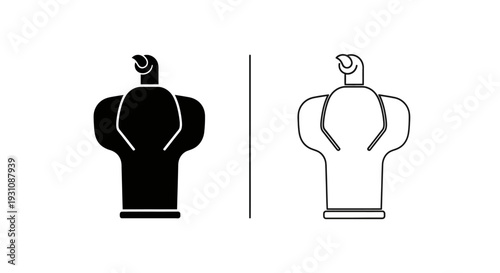 Oven mitts silhouette comparison black and white line drawing Vector