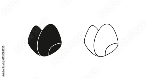 Minimalist twin vesicle illustrations in black and white colors Vector