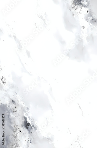 Delicate patterns emerge from swirling alcohol ink techniques, blending white, grey, and silver into a tranquil work of art. The surface glows with elegance and beauty Generative AI