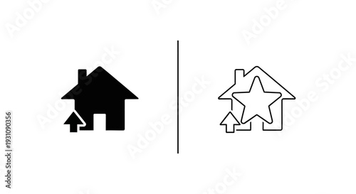Real estate and property icons with star rating symbol Vector