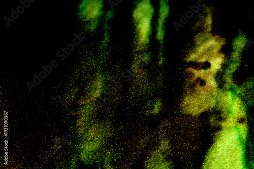 dark art background in yellow and green colors