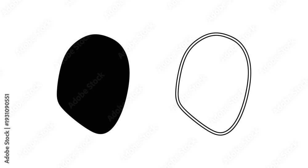 Obraz premium Black and white shapes on a plain background contrast Vector