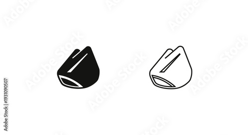 Black and white illustration of two small cylindrical objects side Vector