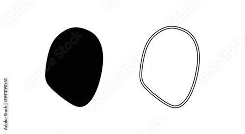 Black and white shapes on a plain background contrast Vector