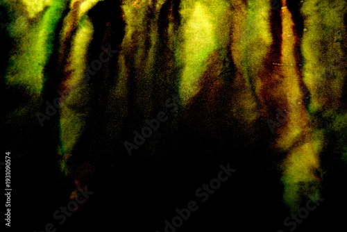 dark art background in yellow and green colors
