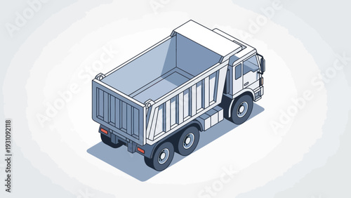 Isometric Dump Truck Illustration for Construction and Hauling.