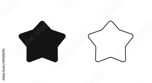 Black and white star shapes for rating and icon use Vector