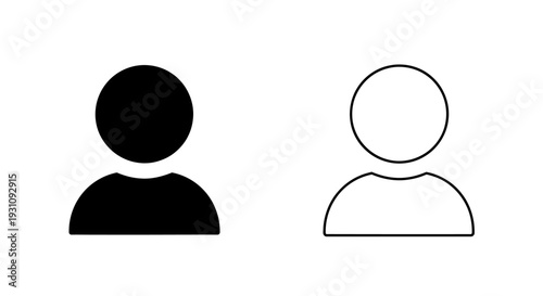 Black and white simple user icon illustration design Vector