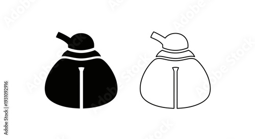 Black and white illustration of two pouches with spouts side Vector