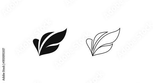 Minimalist leaf logo designs for modern brand identity solutions Vector