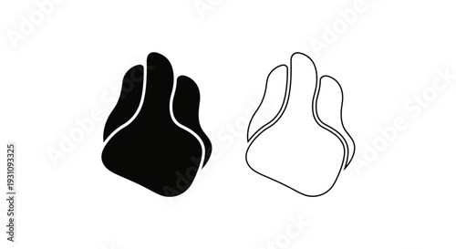 Black and white illustration of a nose and mouth mask Vector