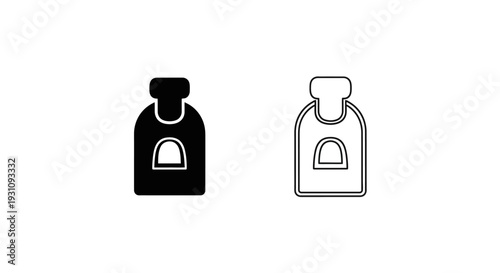 Black and white perfume bottle icons side by side comparison Vector