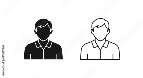 Black and white illustration of two men side by side Vector