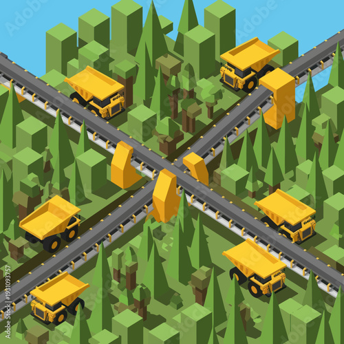 Yellow School Buses on Railway Tracks.