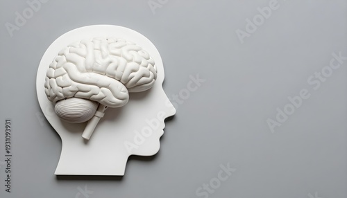 Human head cutout featuring a brain, representing resilience and support for brain cancer awareness and survivor stories