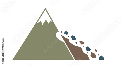 Mountain Landslide Illustration.