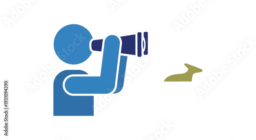 Person Looking Through Binoculars.