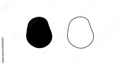 Simple black and white oval shapes side by side Vector