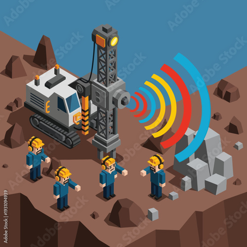 Engineers Operating Drilling Rig Equipment Site.