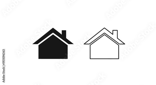Simple house icons in black and white color scheme design Vector