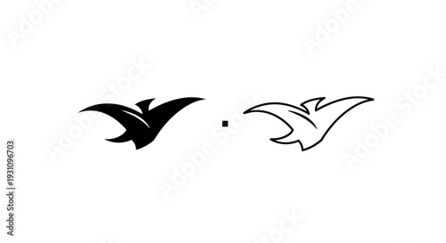 Two birds in flight, side by side, free and together Vector