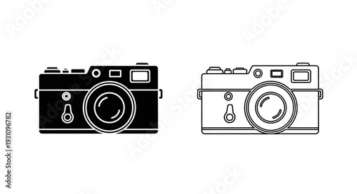 Camera designs and styles for photography and equipment Vector