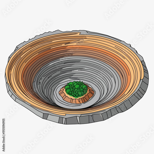 Illustration of a Bowl with Green Food.