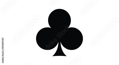 Simple black clubs suit playing card symbol graphic illustration isolated on white background design