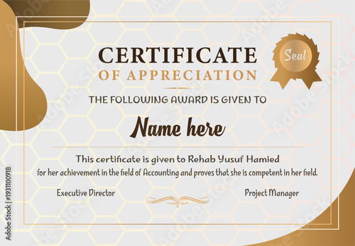 Modern Light and Dark Brown Certificate of Appreciation Template – Design No. 2