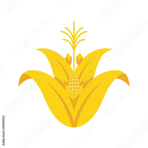 Golden Corn Plant Icon - Agriculture and Harvest Symbol