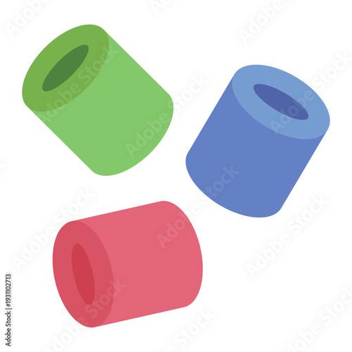 polymer flat icon. chain molecule form. plastic usage. material science