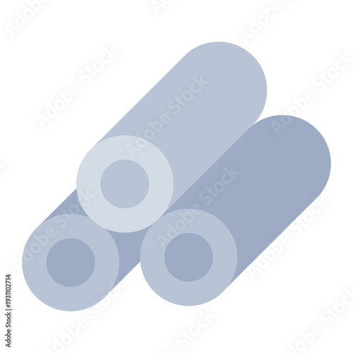 metal flat icon. conductive material type. strength usage. engineering industry