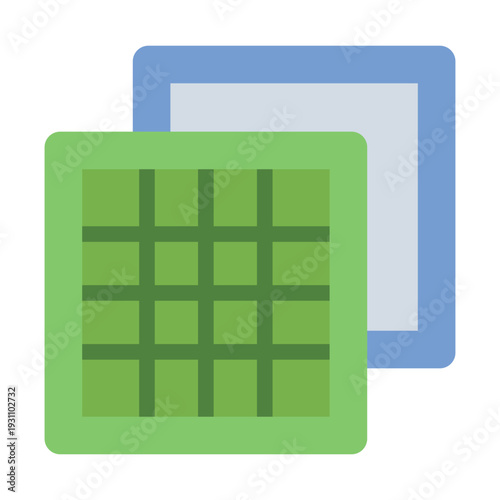 ceramic flat icon. brittle solid type. heat resistance. material engineering