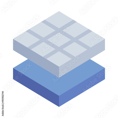 composite material flat icon. layered fiber matrix. reinforced system. Engineering