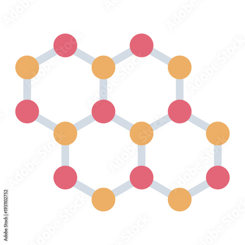 nano material flat icon. nanoscale particles. advanced structure. science research