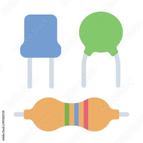 electronic material flat icon. conductive layer. device component. semflat iconductor use