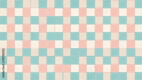 Subtle Pastel Checkerboard Pattern with Delicate Stitching Detail, Ideal for Backgrounds and Textiles