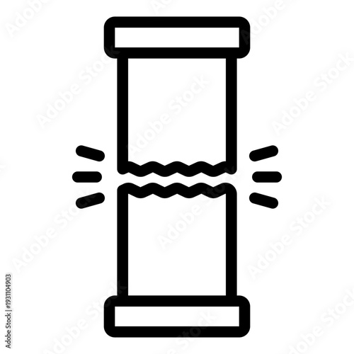 fracture outline icon. crack formation structure. stress response