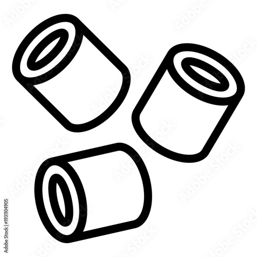 polymer outline icon. chain molecule form. plastic usage. material science