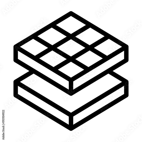 composite material outline icon. layered fiber matrix. reinforced system. Engineering