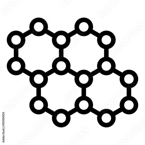 nano material outline icon. nanoscale particles. advanced structure. science research