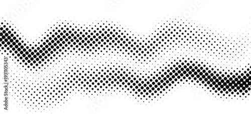 Halftone background calming rhythms dynamic wave vector design in black color fit for social media post, poster, website, banner and more