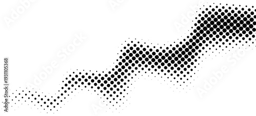 Halftone background calming rhythms dynamic wave vector design in black color fit for social media post, poster, website, banner and more