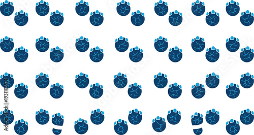 Paws Seamless pattern of blue round gift boxes with bows vector tracks