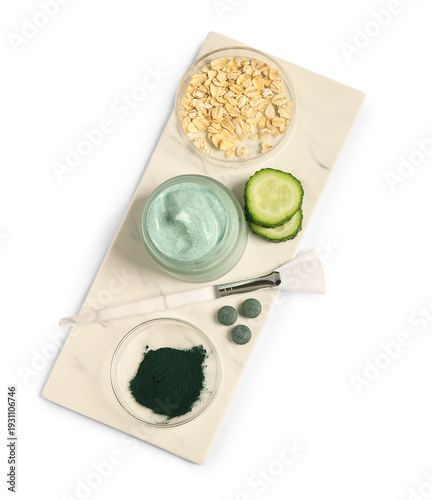 Marble tray with jar of spi...