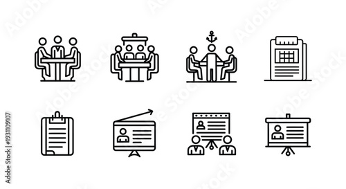 Business Presentation Icons Set Illustration 1.