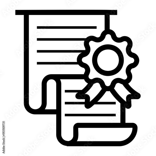 certificate Line Icon
